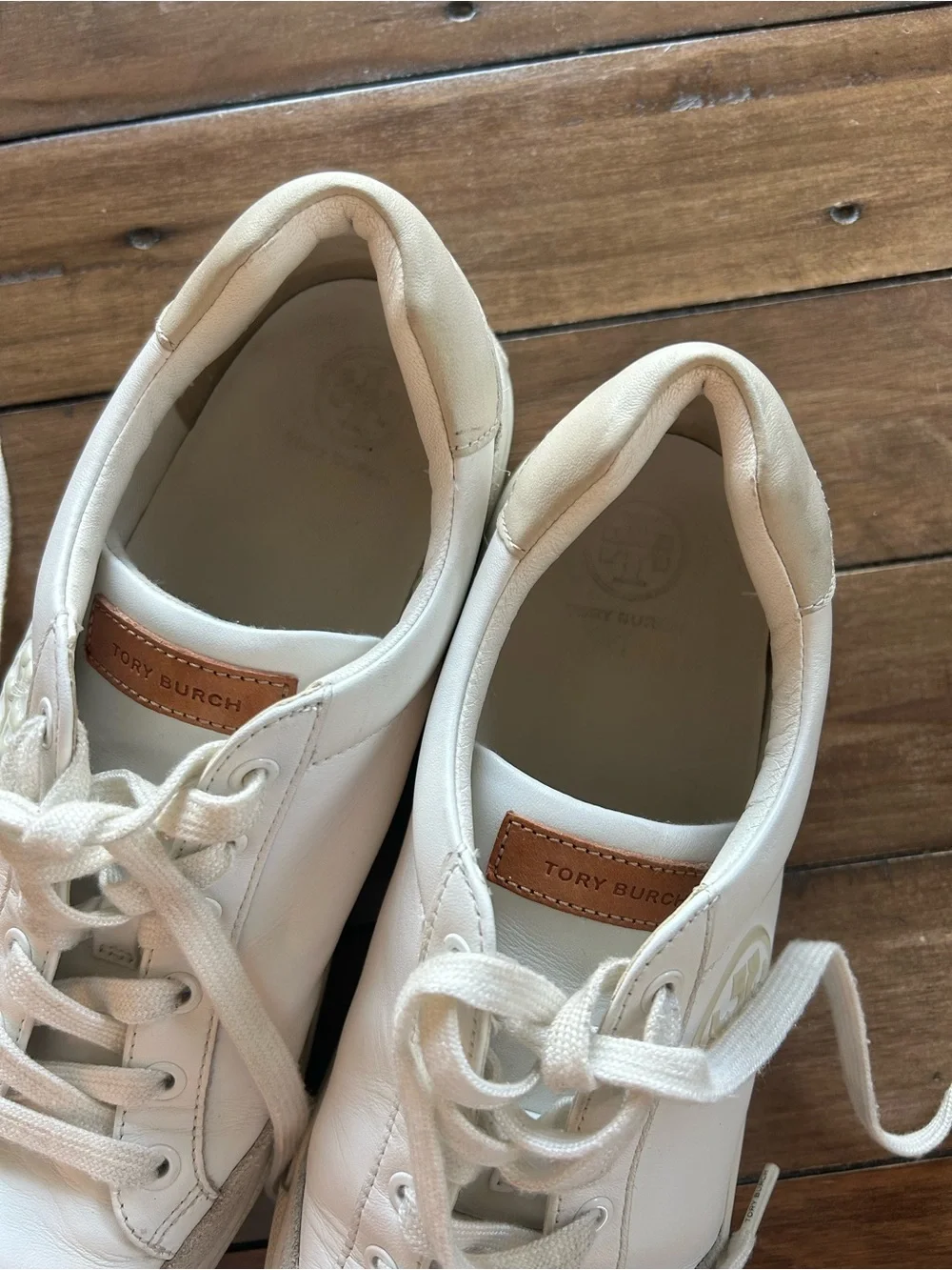 Tory Burch Bari Nappa Colorblock White Sneakers 9.5